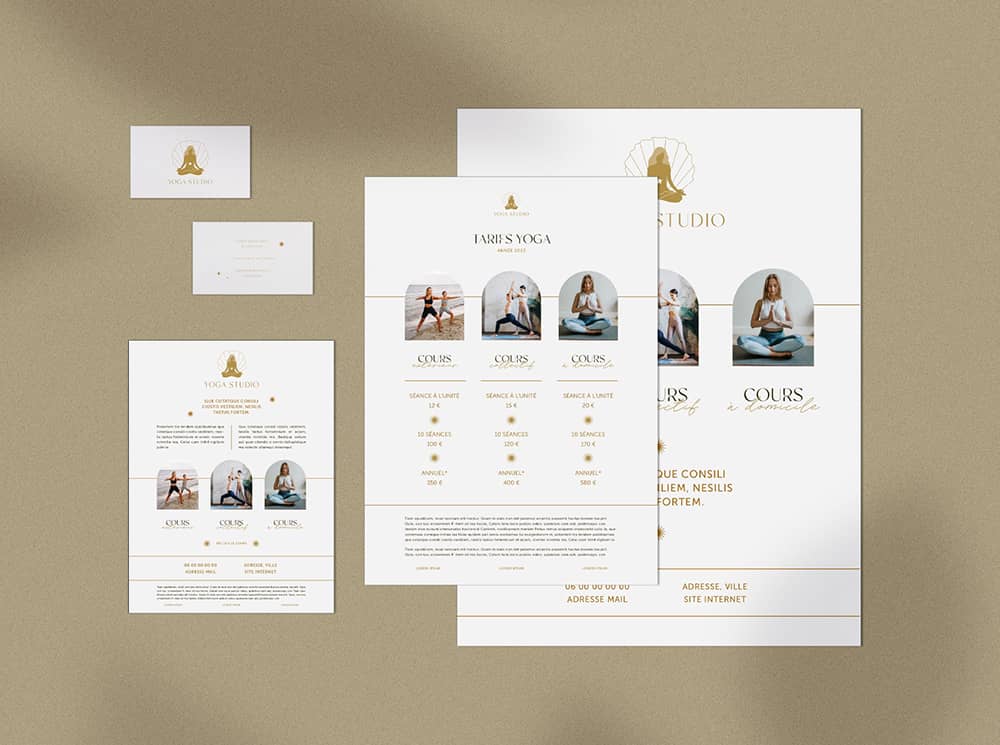 identité-visuelle-bien-etre supports de communication entrepreneure bien-etre
